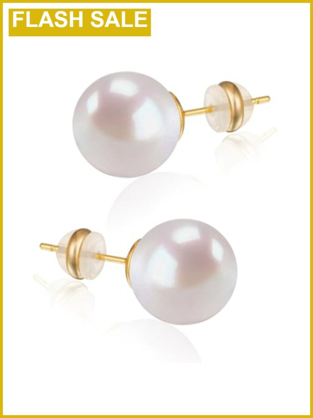 Shell Pearl Stud Earrings 925 Sterling Silver 18K Gold Plated Posts